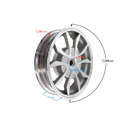 Felga tylna do skutera Tres